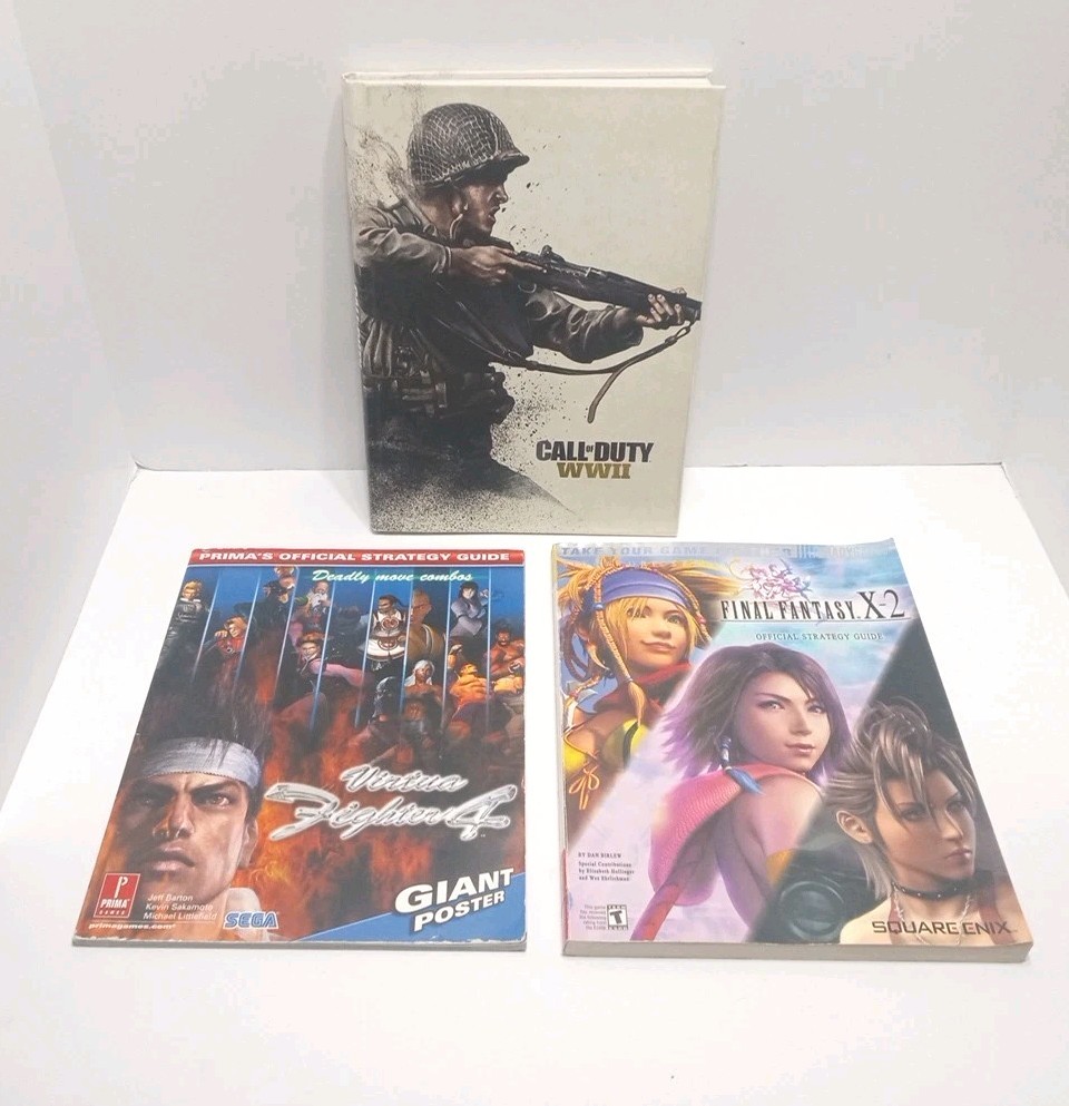 Lot Of 3 Strategy Guides - COD WW2 Virtua Fighter 4 FF-X-2