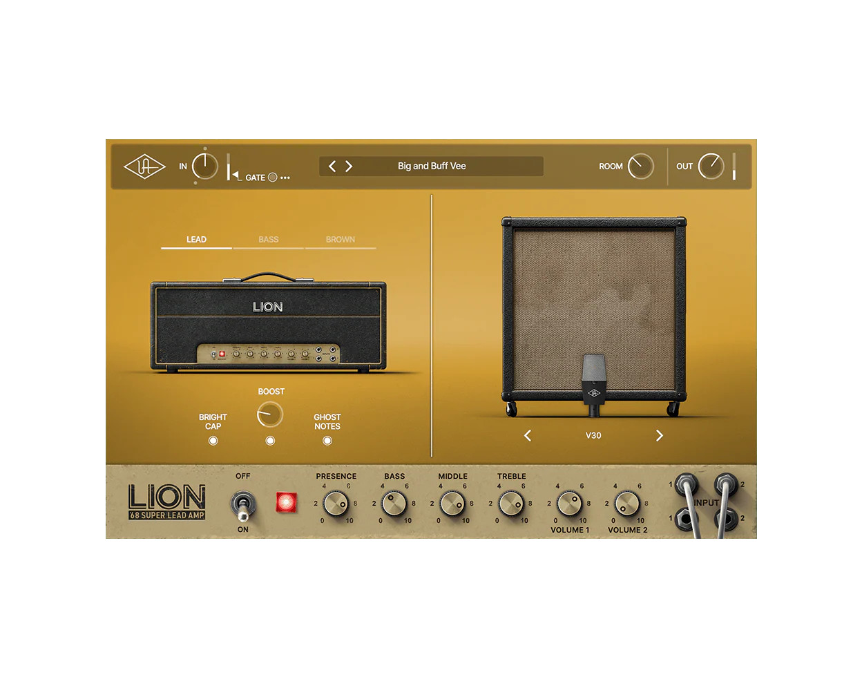 Universal Audio UA-LION-U UAFX Lion '68 Super Lead Amp Pedal
