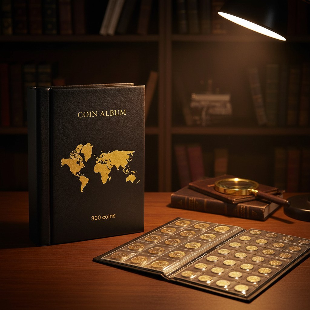 Coin Collection Album Organizer 300 Pockets Storage Case for Coins Collecting