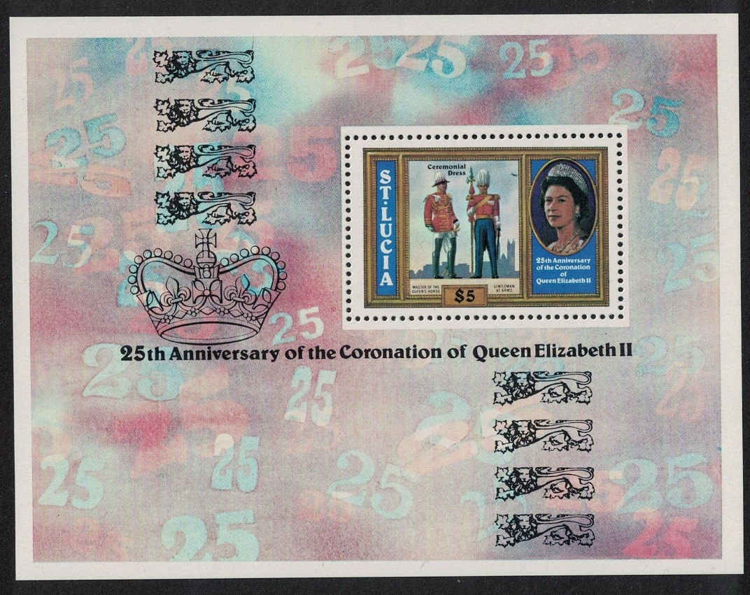 St. Lucia 25th Anniversary of Coronation MS 1978 MNH SG#MS472