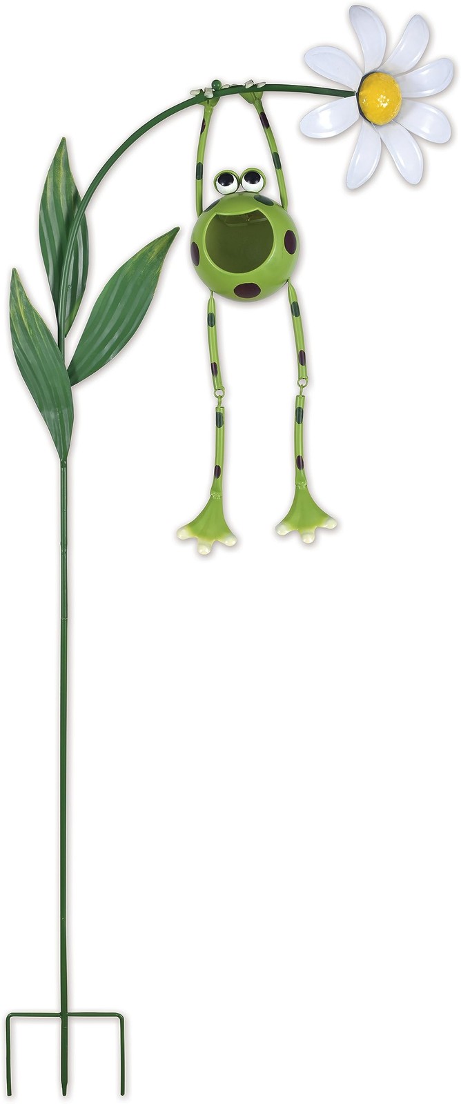 Decorative Metal Garden Stake Yard Decoration, 51", Frog & Flower