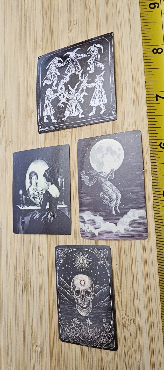 WITCHCRAFT S94 WITCH CIRCLE DEMONS WITCHES DEMONIC MOON HEAD SKULL STICKERS LOT 