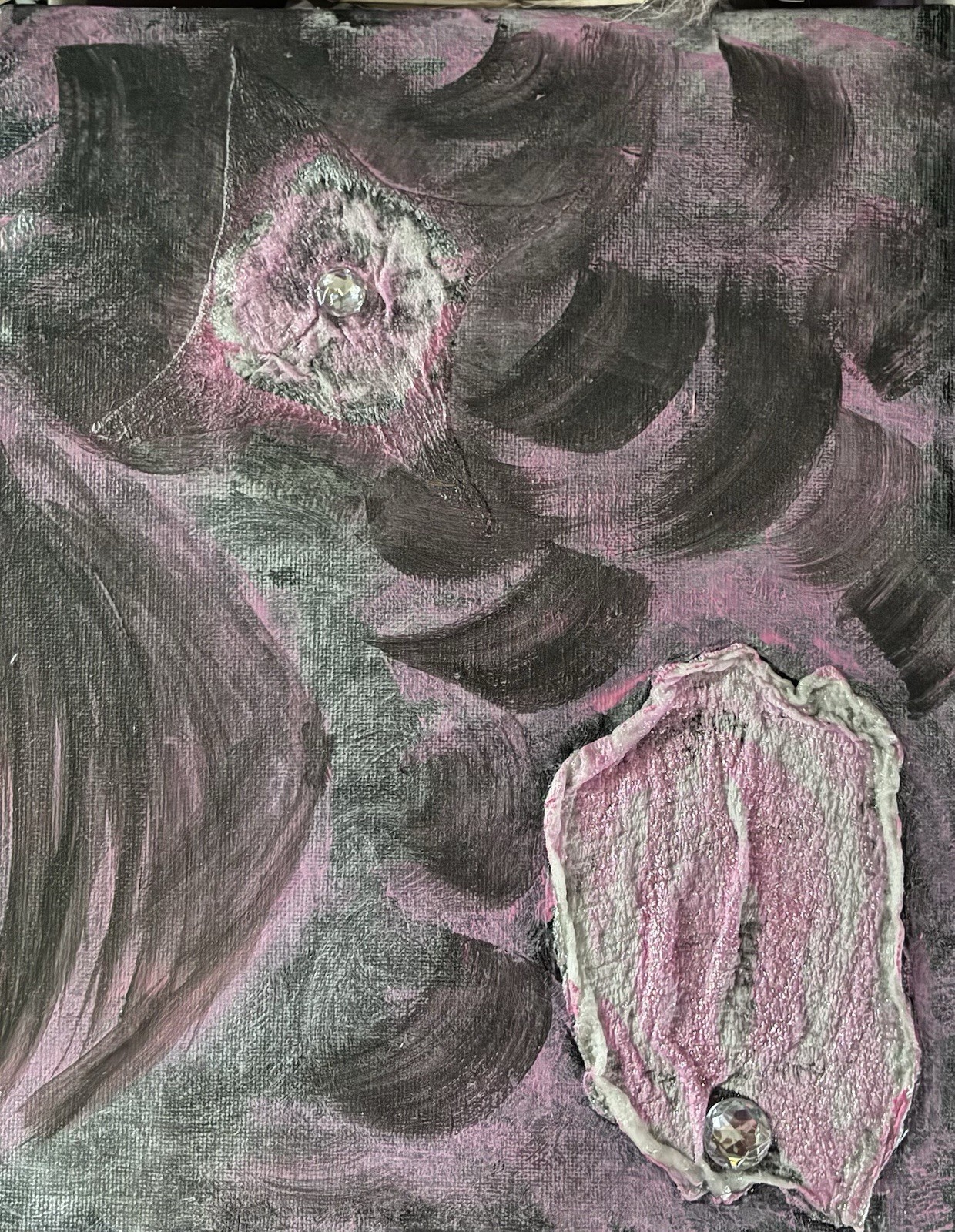 Abstract Mixed Media Body Art Collage 