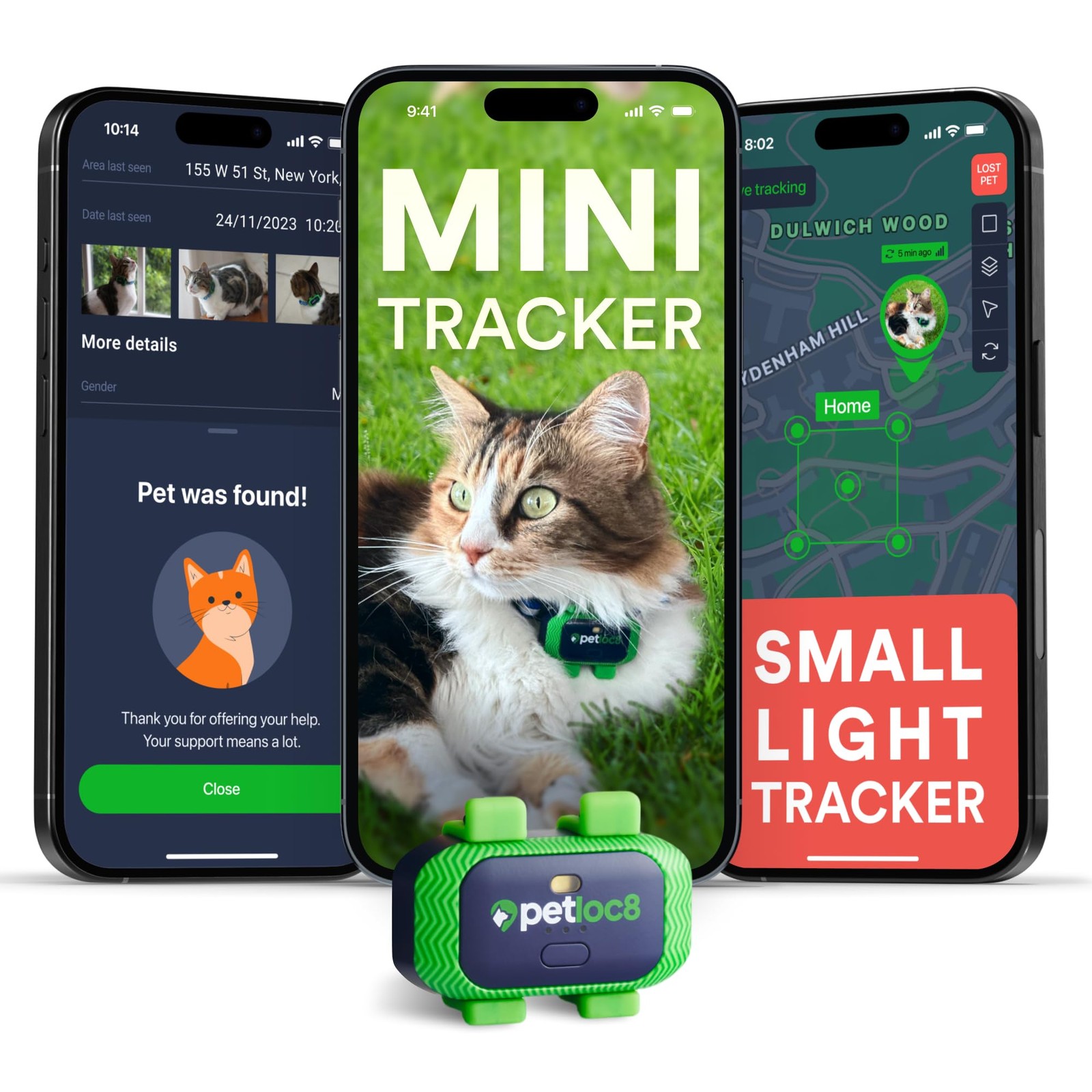 Cat GPS Tracker – Smallest Waterproof Pet Tracking Device with App, Real-Time...