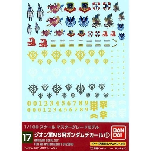 1 100 Gundam decal MG general purpose - dione for 1 17