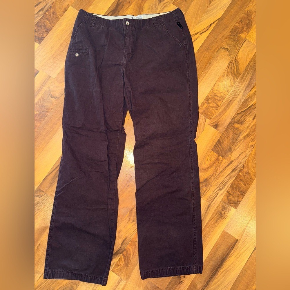 Columbia chocolate brown size 14 hiking, work pant 100% cotton outdoor