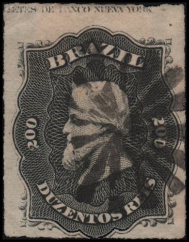 Brazil #66 Used imprint, black fancy cancel