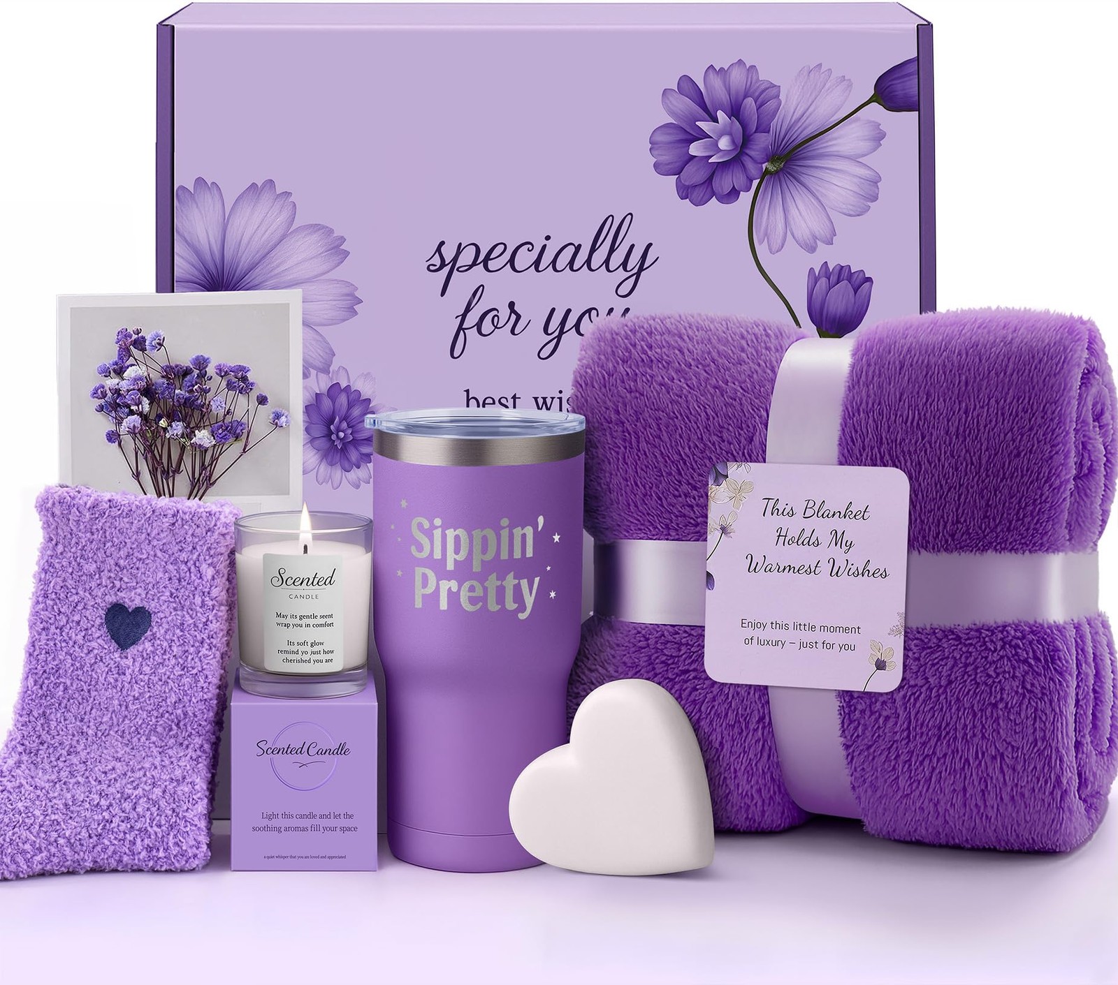 Valentine's Day Gifts for Her — Women's Spa Gift Basket: Mother's Day, Purple 