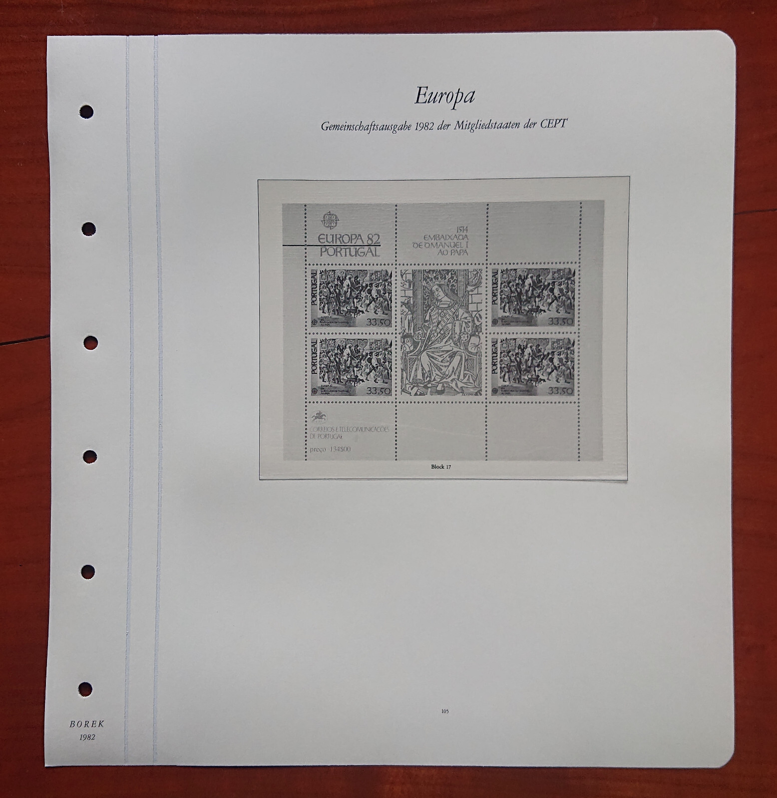 Vordruckblatt Europe Sinking Joint Issue 1982 Mitgliedstaaten Cept Portugal