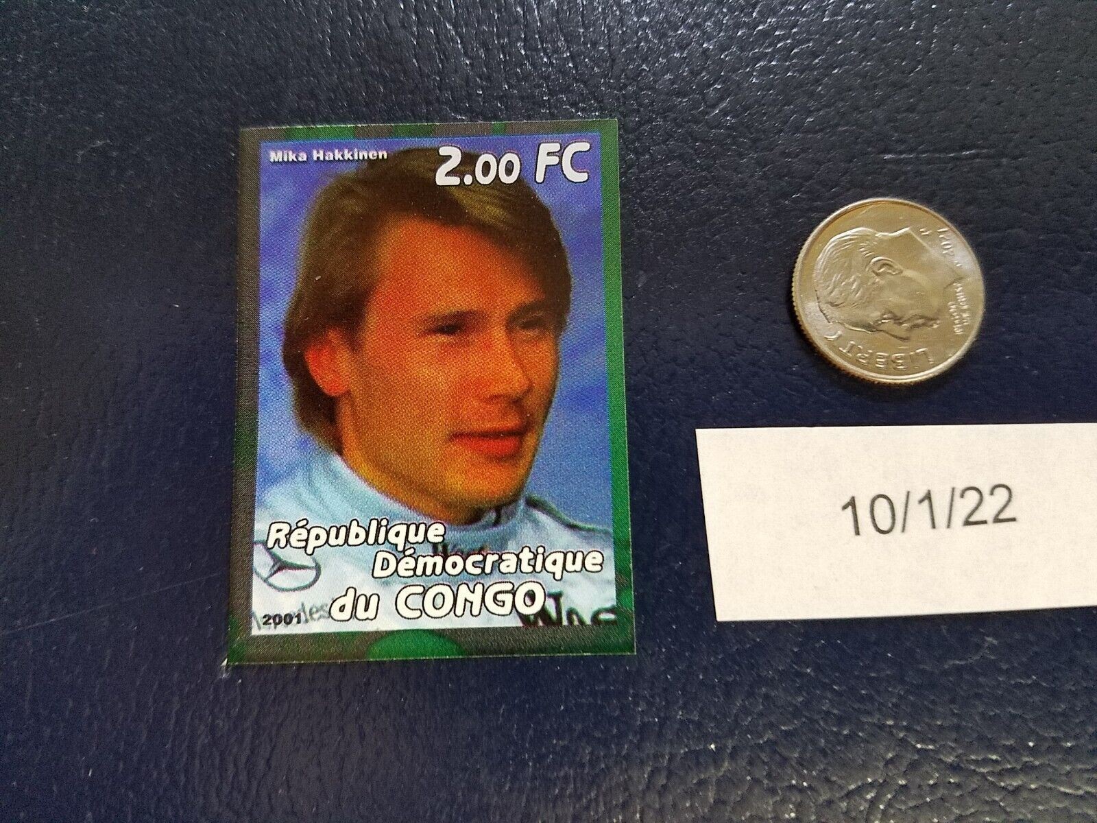 Mika Hakkinen Republique Democratique Du Congo 2001 NON Perforated Stamp