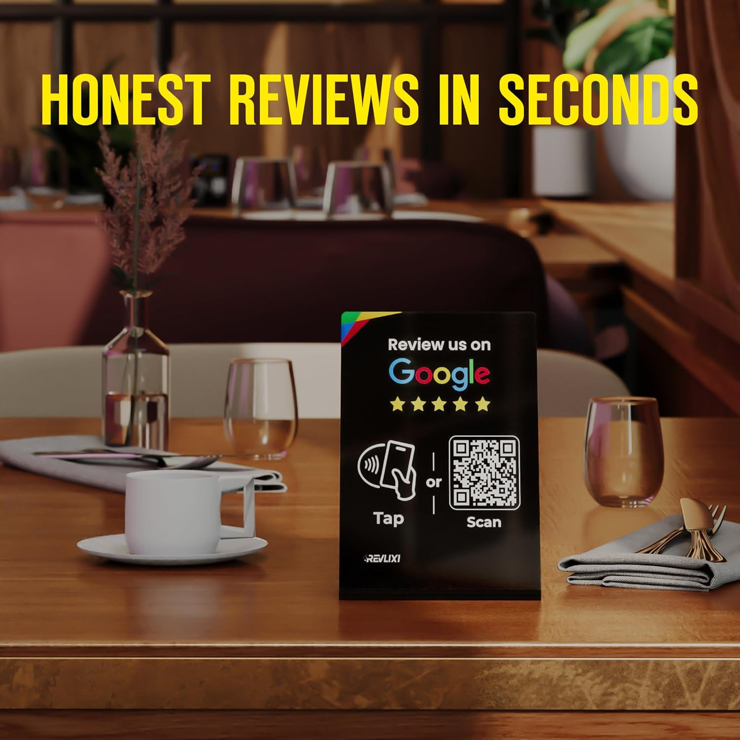 Google Review Stand (5 PCS)- Boost Reviews W/Reusable Google Review Tap Card ...