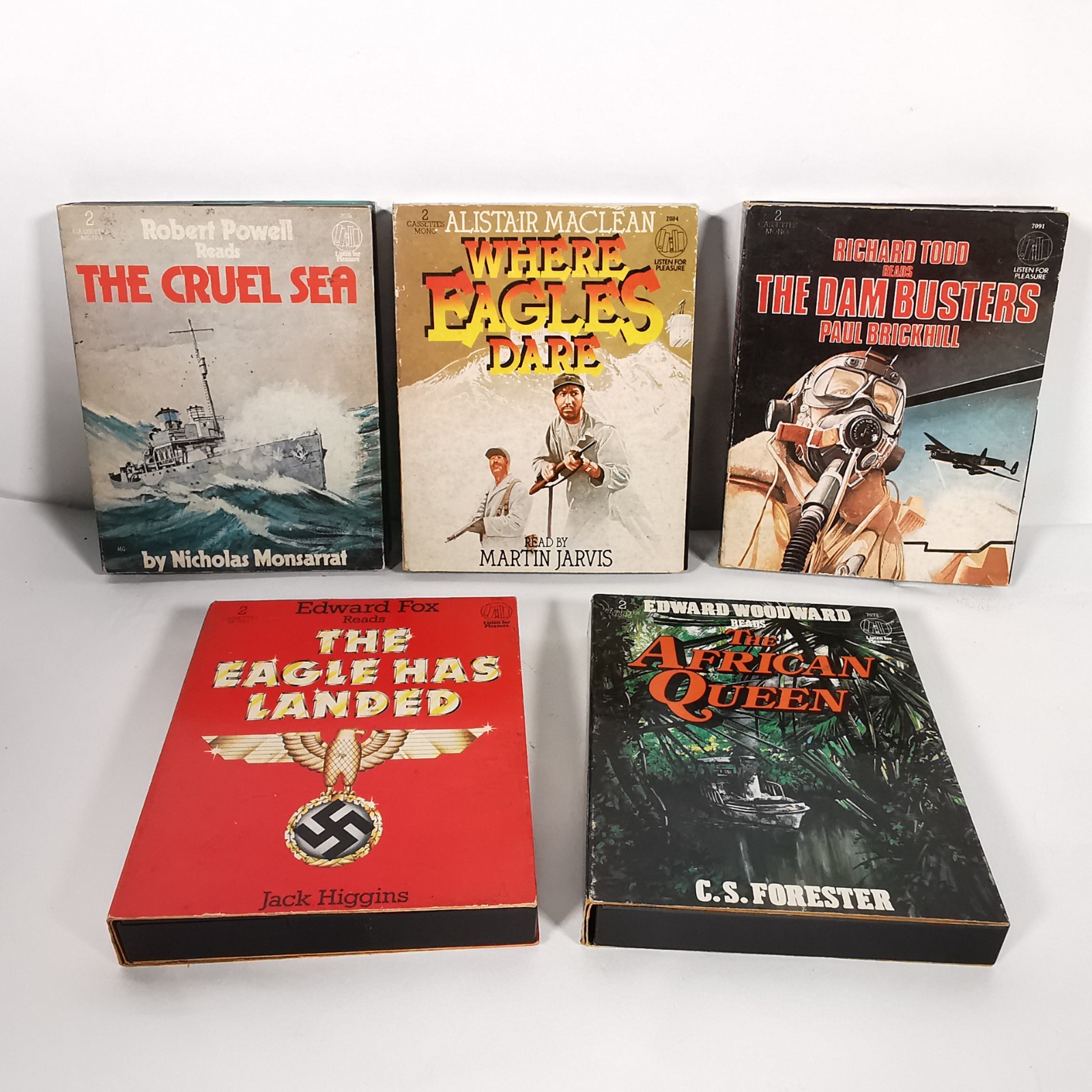 Dambusters, African Queen, Eagles Dare Landed, Cruel Sea Cassette Audio book Lot