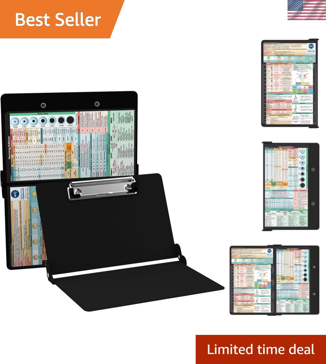 Whitecoat Clipboard - Nursing Edition Black, Bi-Fold