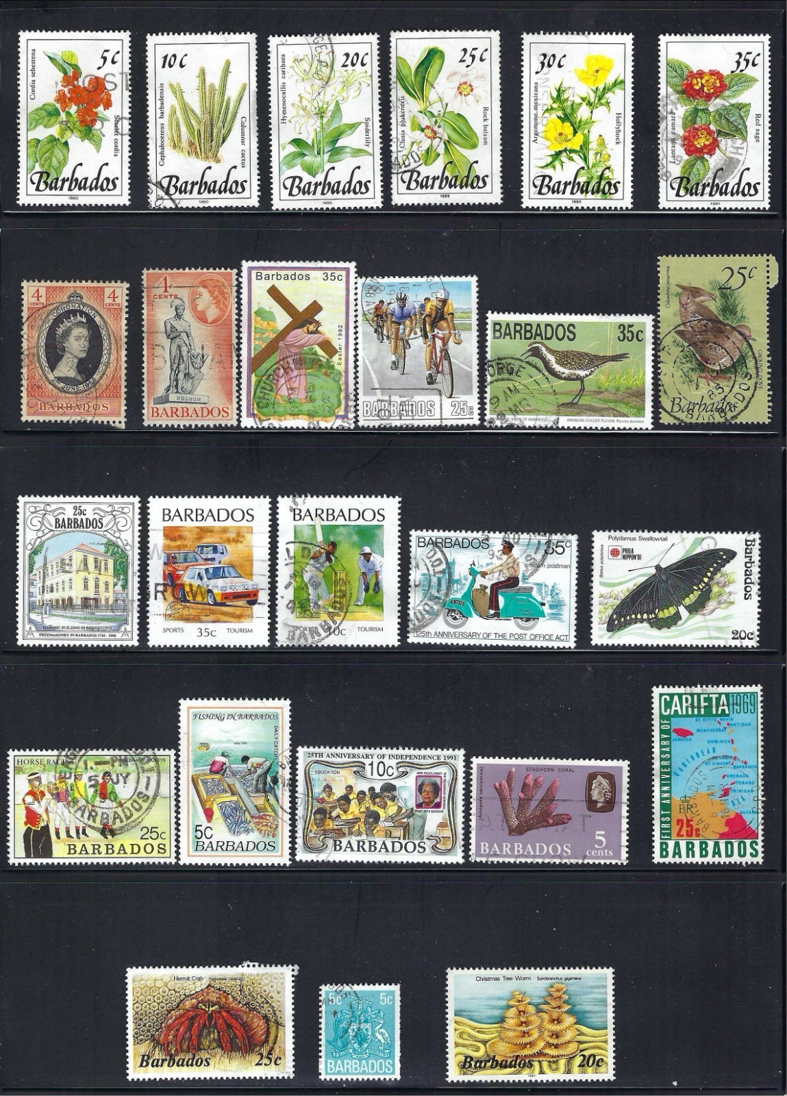 BARBADOS STAMPS USED - 30 Different Colorful Selection  Good Value-Take a Look!