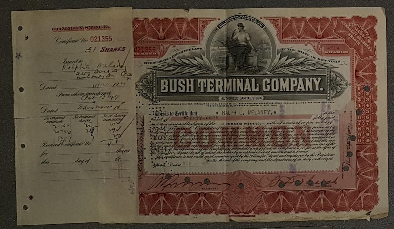 Bush Terminal Company 1929 51 Shares