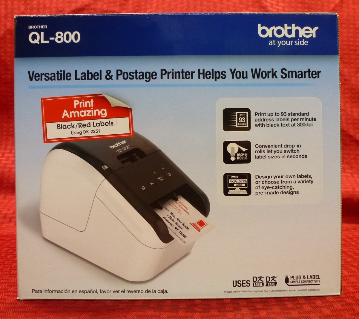 BROTHER QL-800 HIGH SPEED LABEL POSTAGE PRINTER NEW