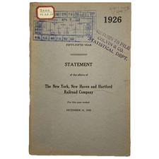 The New York New Haven Hartford Railroad Company Annual Report Ephemera 1926 