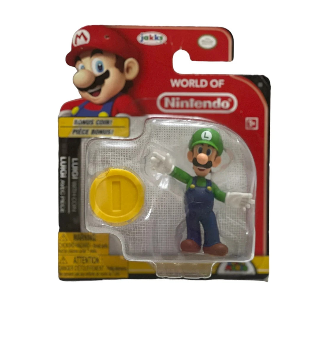 Jakks Pacific Luigi With Coin World Of Nintendo Figures Super Mario Bros 