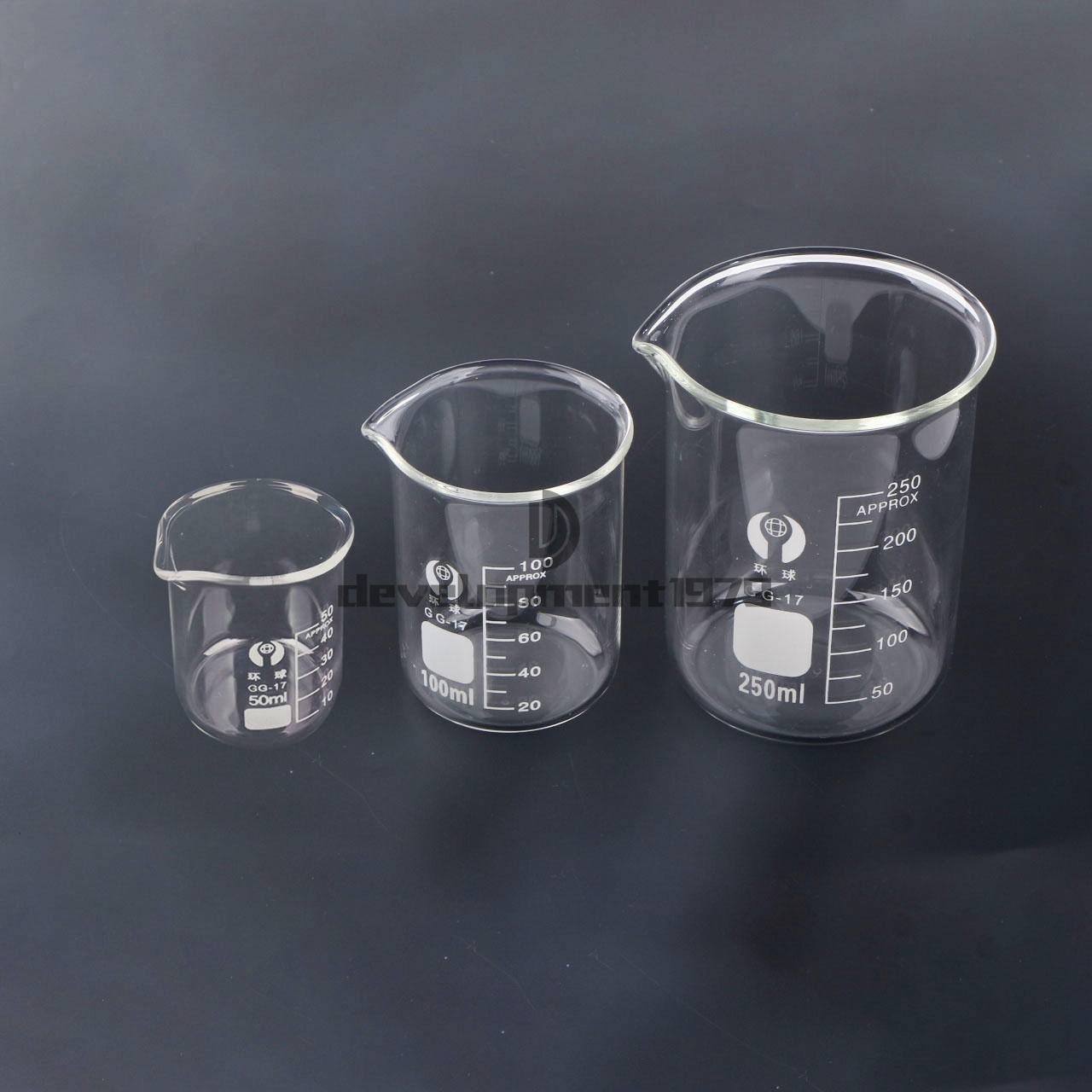 3PCS Pack Glass Borosilicate Graduated Beakers 50ml 100ml and 250ml New #jg