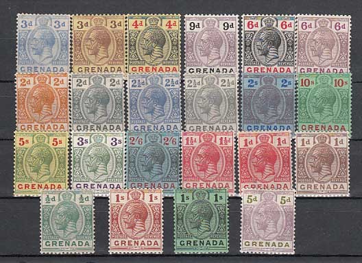 Grenada - Mail 1921-29 Yvert 83/104 * Mh George V