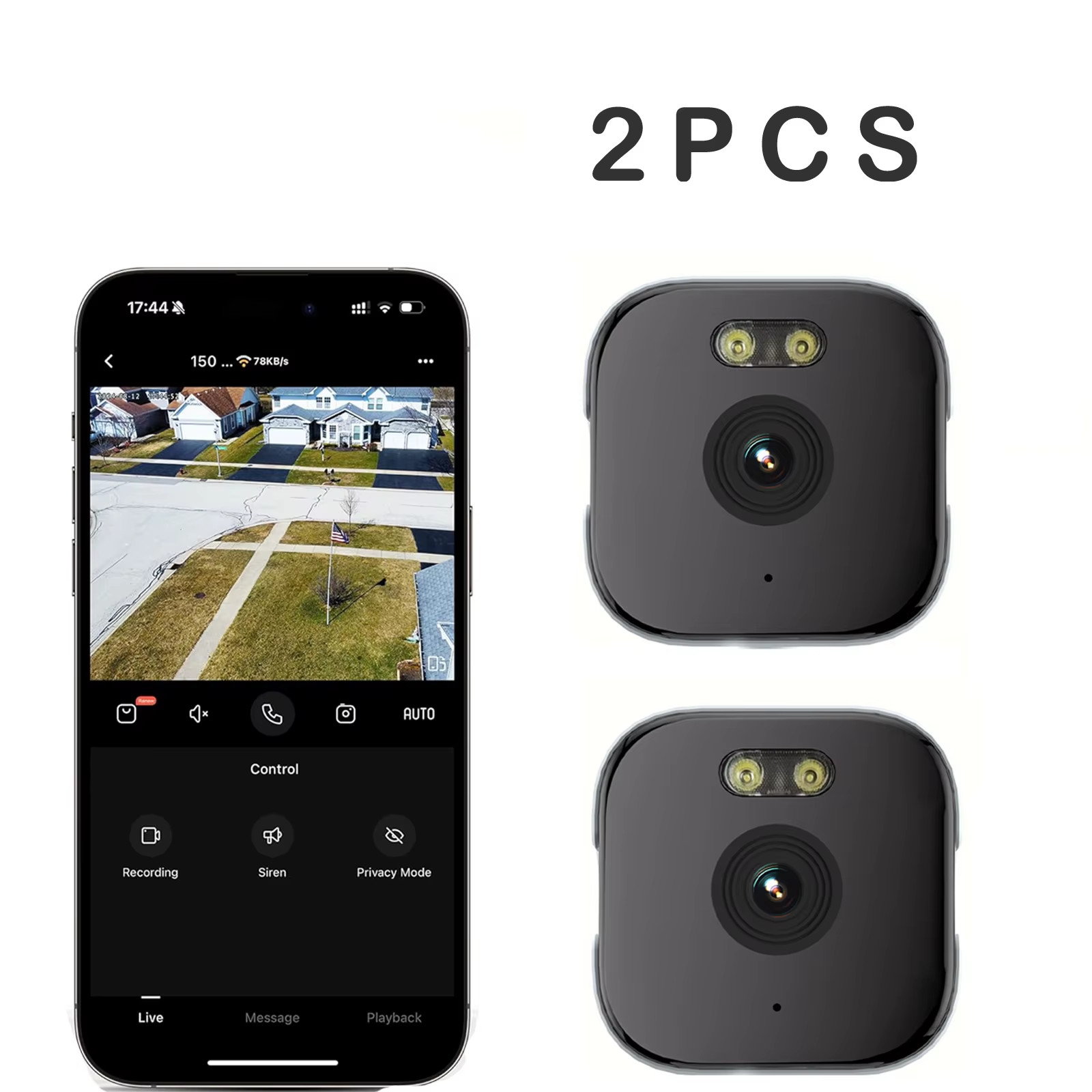 2PCS Window Camera - Replaces Outdoor Cameras | 2.4/5Ghz Wi-Fi | 3MP Resolution 
