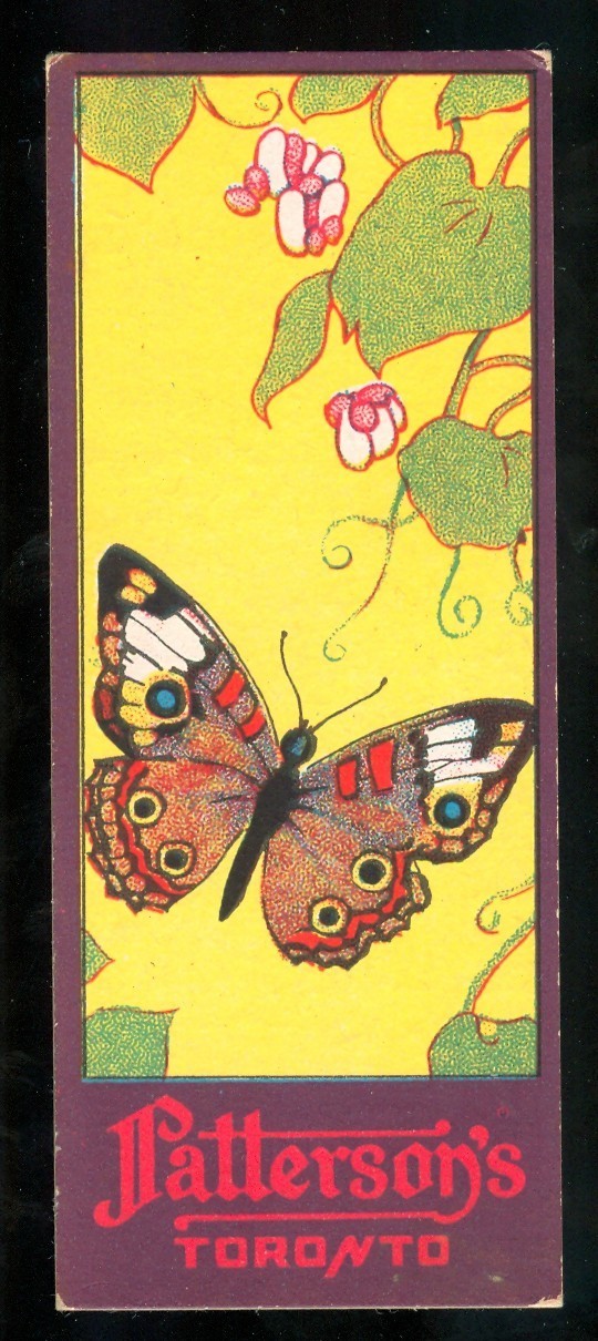 1920s Butterfly Card V78 Patterson’s Chocolate Toronto Butterflies #21 Canadian