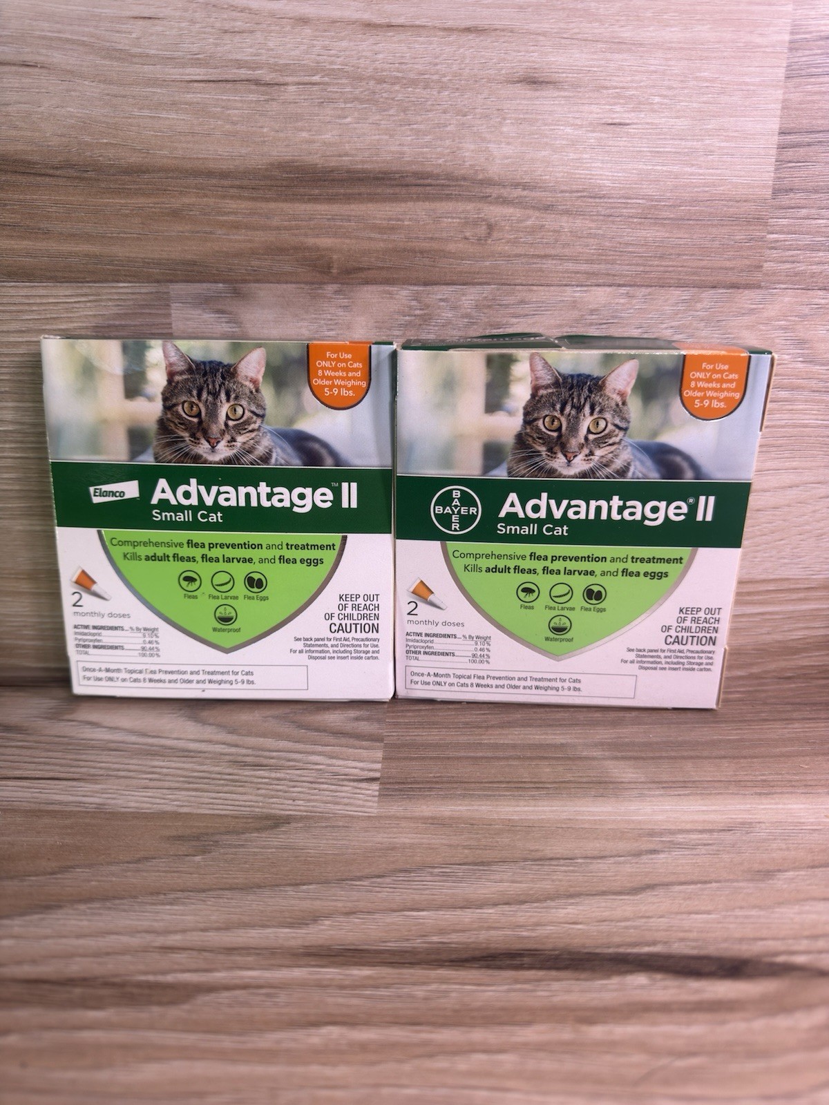 Advantage II Small Cat Flea Treatment 5-9 Lbs (2 Boxes) Bayer/Elanco