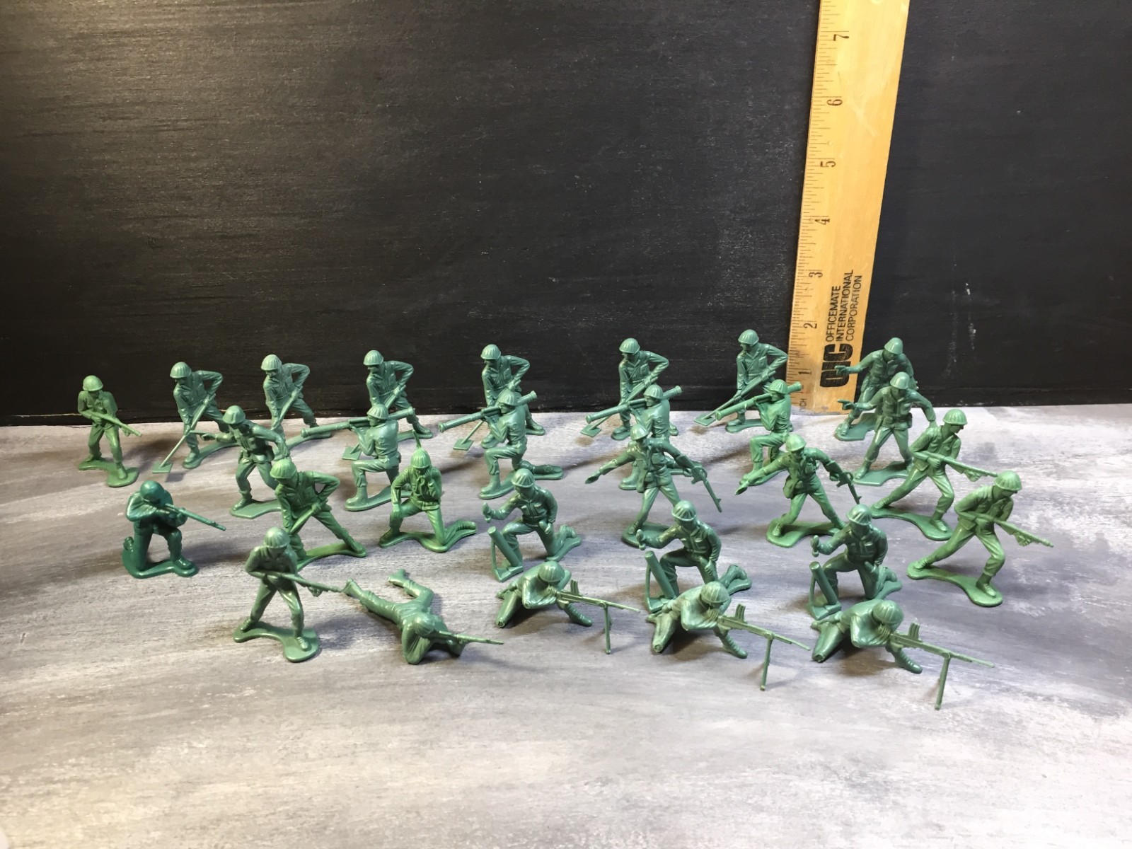 Green Army Man Lot of 29 Non Poseable Approx. 2" Tall