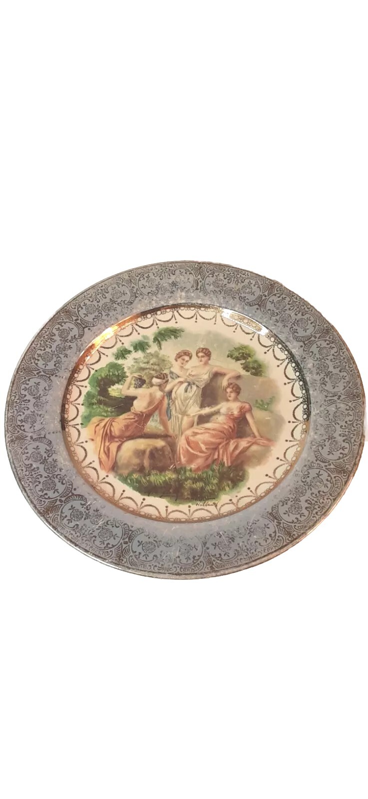 Homer Laughlin 7.25 Plate M49N6 Grecian Ladies Garden Scene