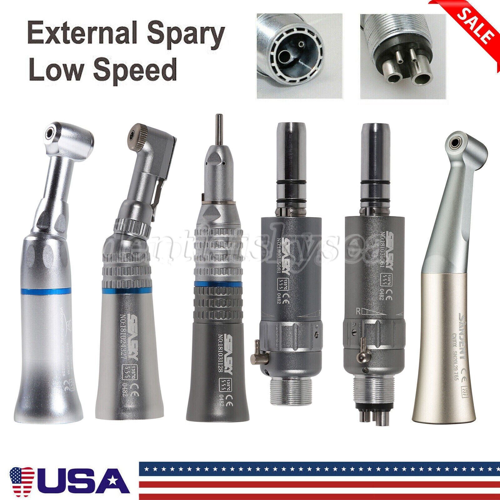 Dental Low Speed Handpiece 2/4Hole Push /Latch Contra Angle E-type YMP