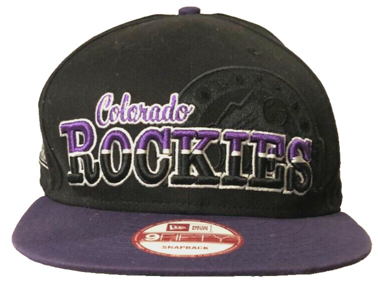 Colorado Rockies MLB Split Block Black Purple Embossed Hat Cap One Size New