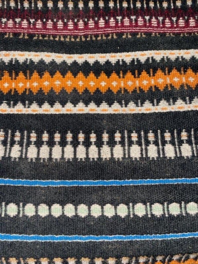 Swedish Handmade Figurative Wall Hanging Tapestry Woven Art Decor Vintage