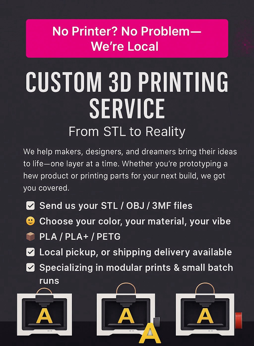 3D Printing Service!