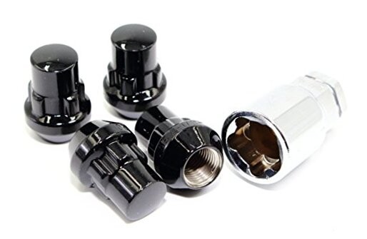 Set of 4 12x1.5 Veritek Black Acorn Bulge Tuner Security Wheel Locks for Buick 