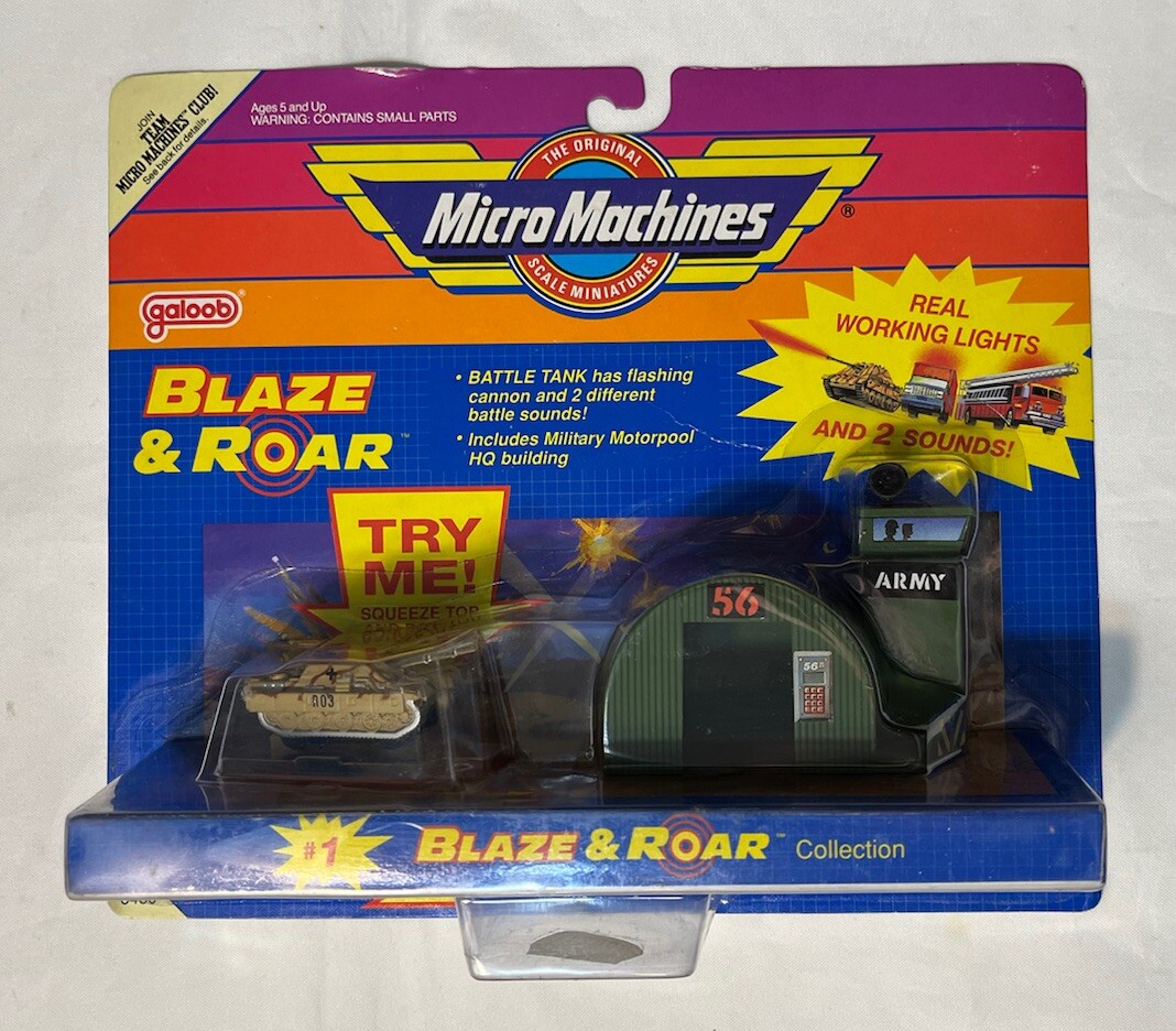 VIntage Micro Machines Blaze & Roar Army Tank #1 Rare MOC 1989