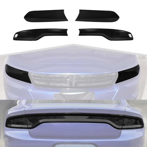Smoked Black Tail Light Lamp Cover Front Headlights Cover Kit Decoration 