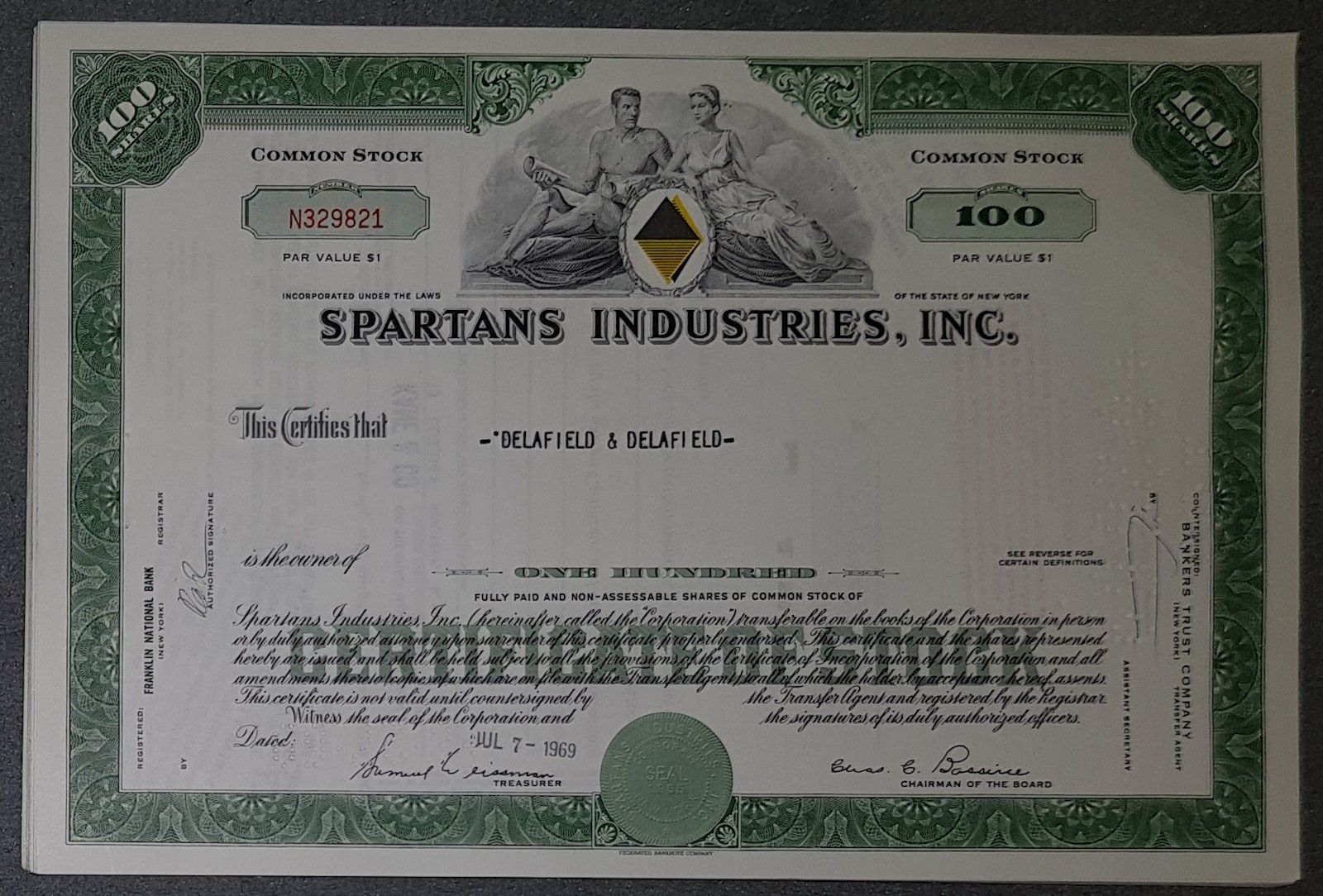 45 X Spartans Industries, Inc. 1960s 100 shares