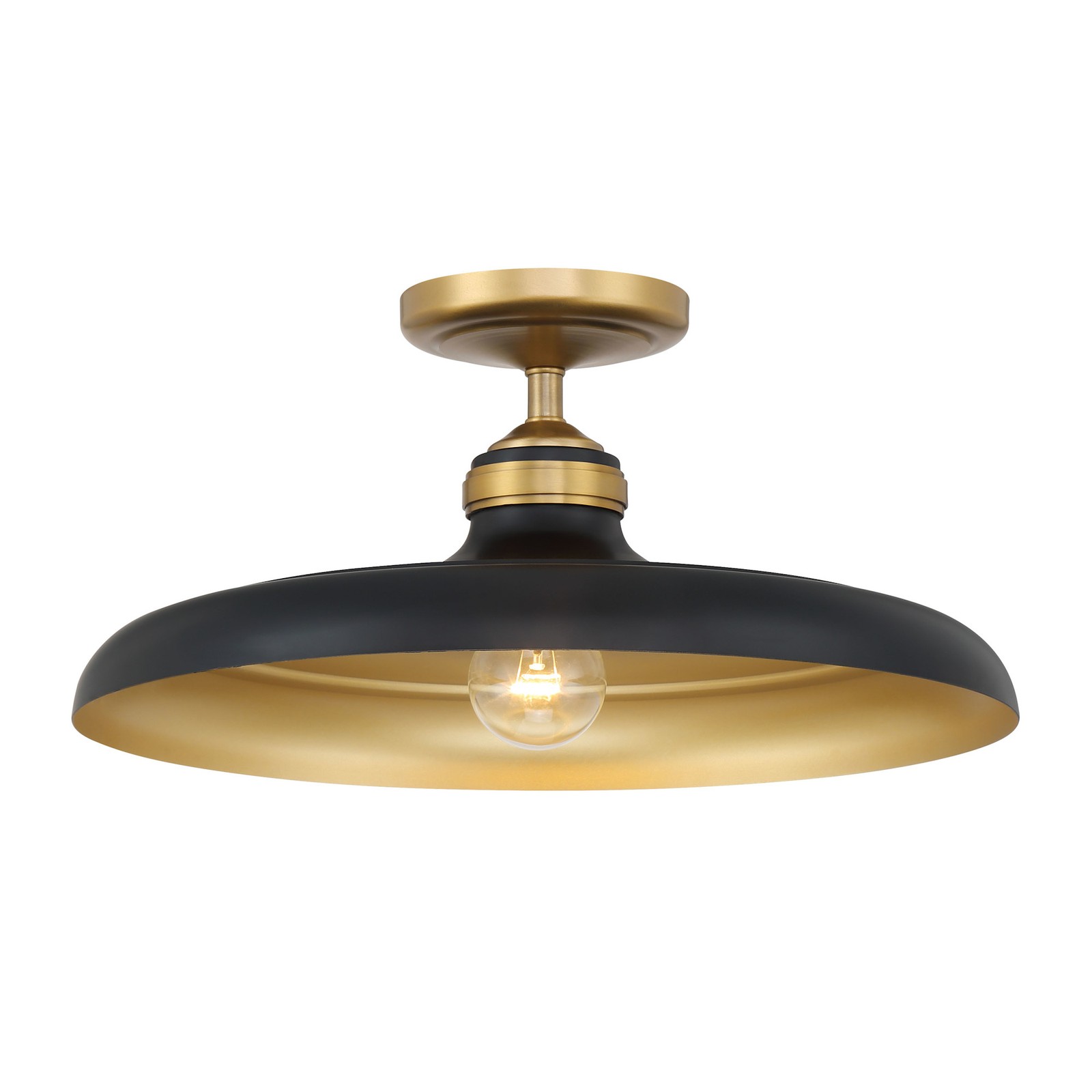Minka Lavery 3936 Crowne 16"W Semi-Flush Ceiling Fixture - Dark Matte Black /