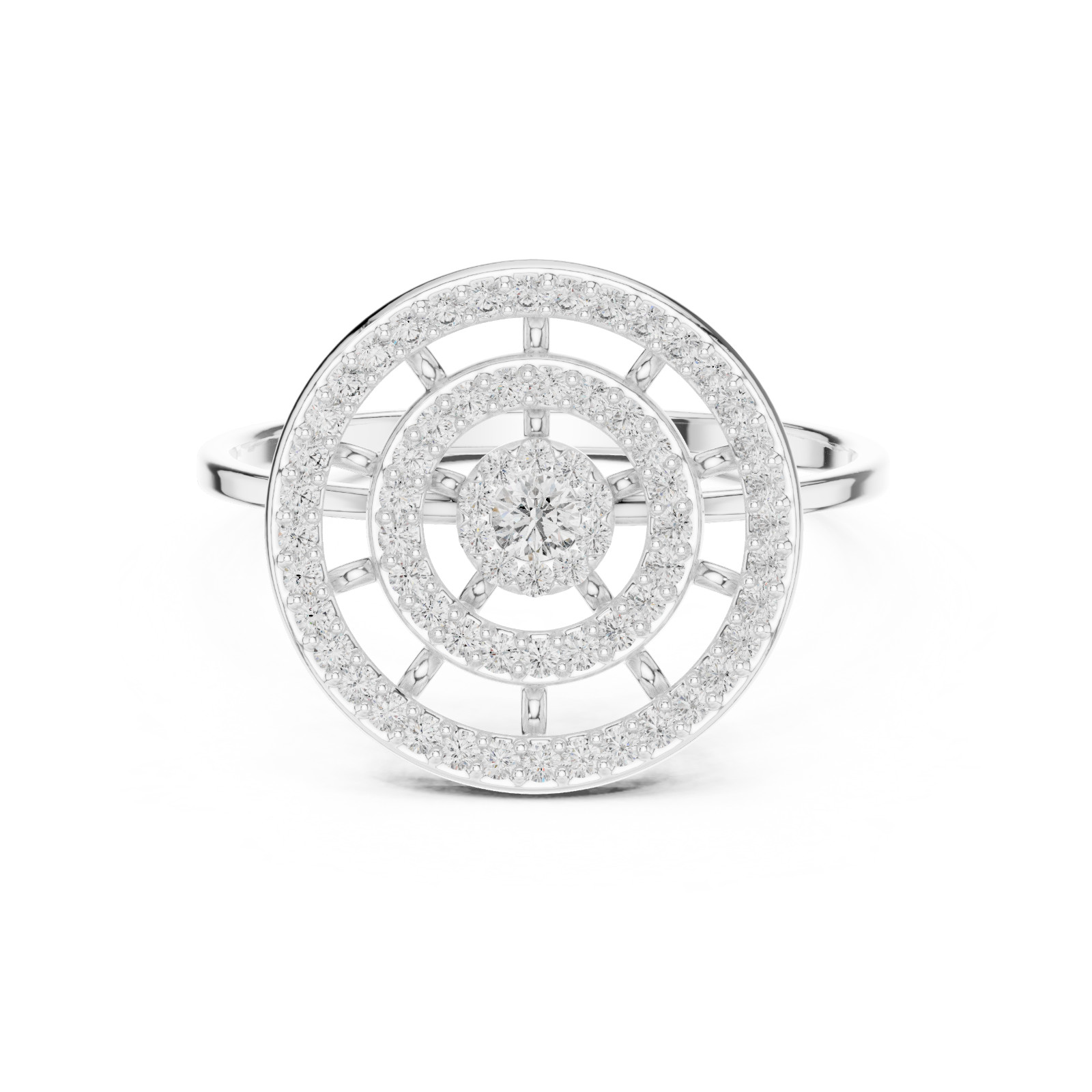 Certified Natural Round Cut Diamond Elegant Bridal Wedding Ring 14K Gold Over