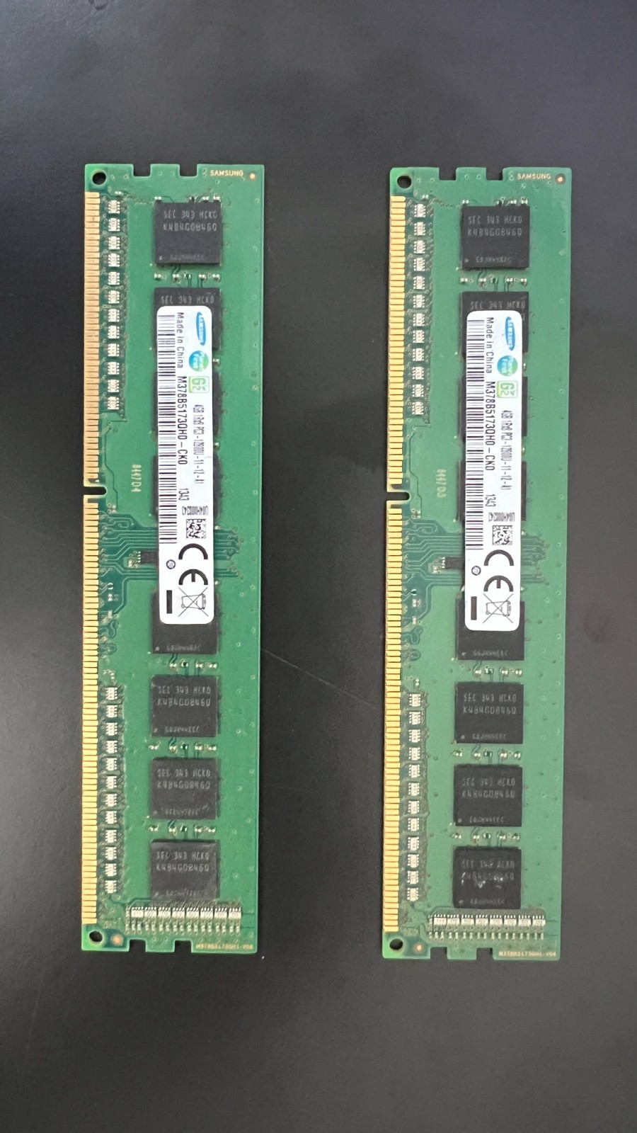 2 Original Samsung M378B5173QH0-CK0 4GB 1RX8 PC3-12800U-11-12-A1 Desktop Memory