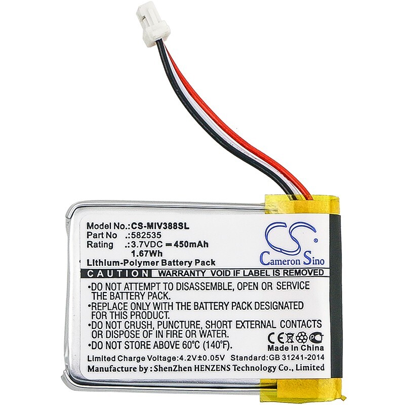 BATTERIE 450mAh Type 582535 (1ICP6/26/36) For Mio MIVUE 308 328 358 388