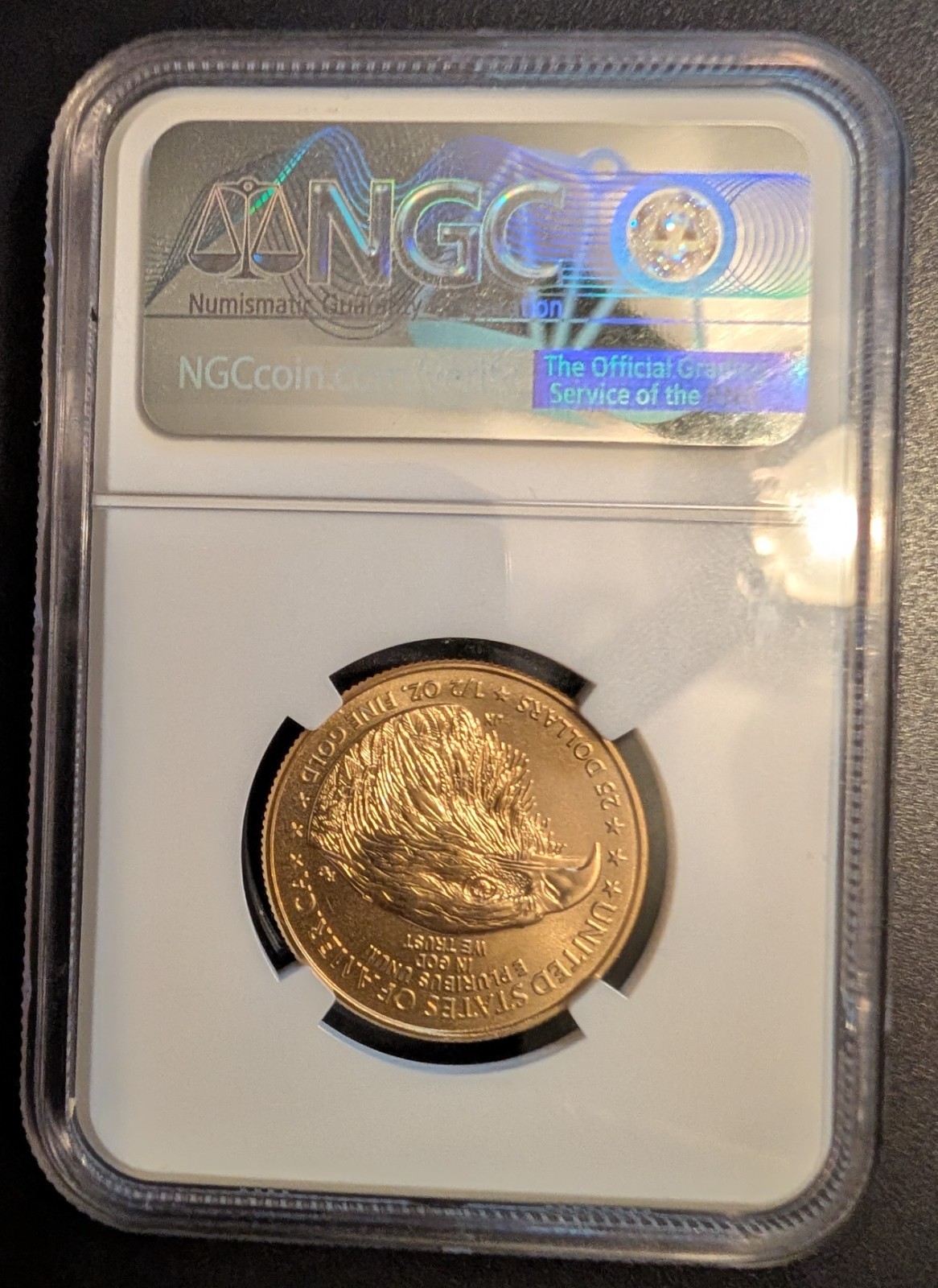 Gold 2016 Liberty half-dollar NGC SP 70 - Don Everhart signed