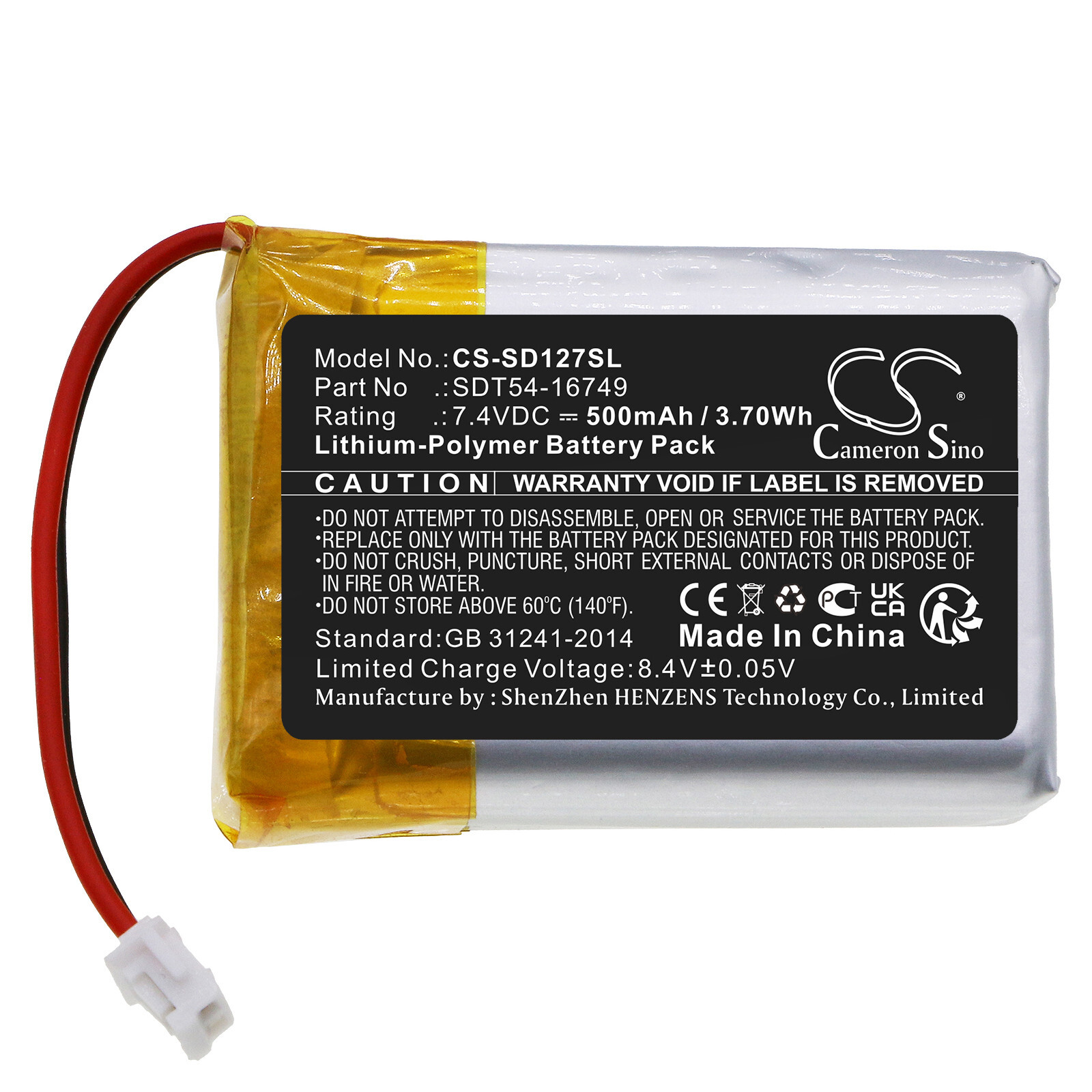 BATTERIE 500mAh Type SDT54-16749 For SportDog SD-1275 SD-1275E SD-875 SD-875E