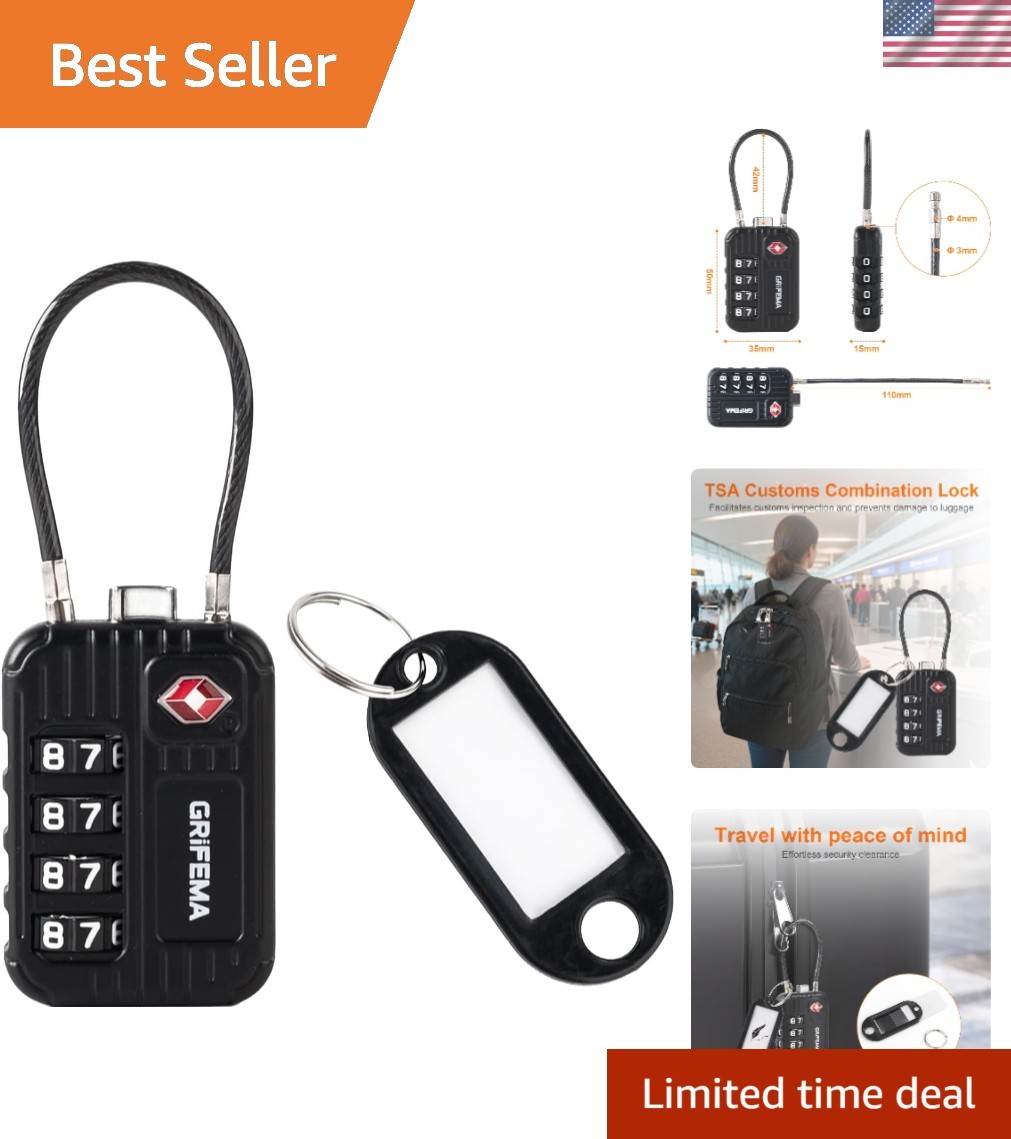 GA1008 TSA Approved 4-Digit Combination Luggage Lock, Secure Travel Lock with...