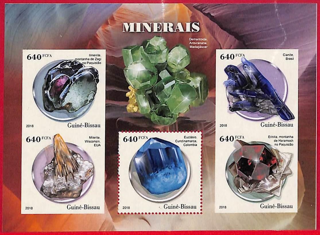 A5184 - GUINE-BISSAU - ERROR MISPERF Stamp Sheet - 2018 - Minerals