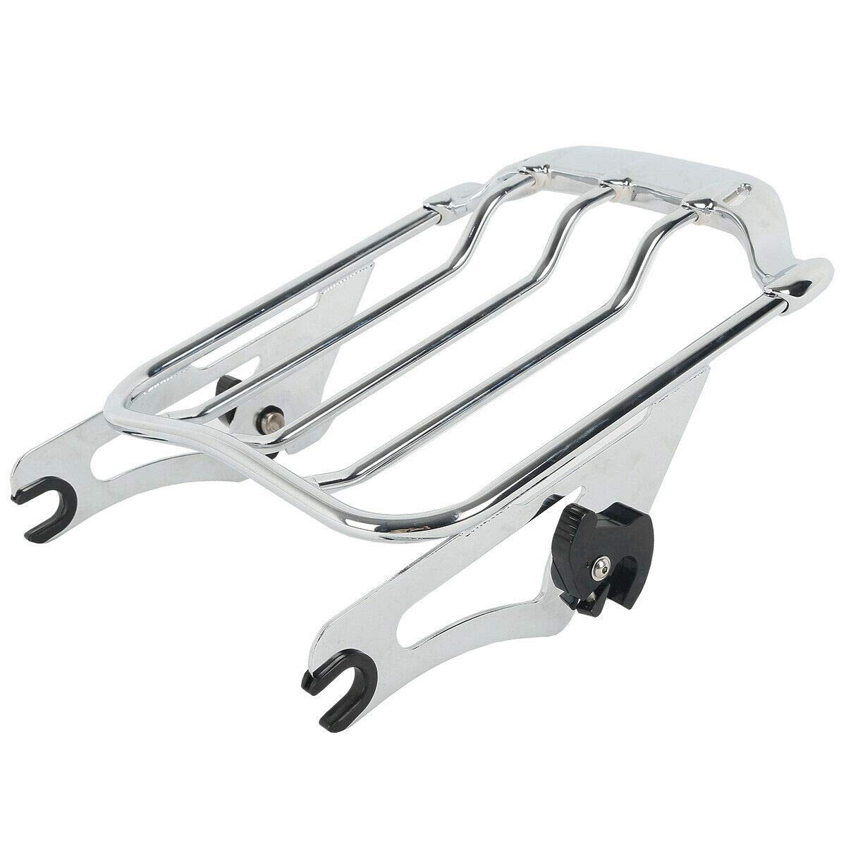  Motorcycle Chrome Two-Up Detachable Luggage Rack Touring 2009 Onward