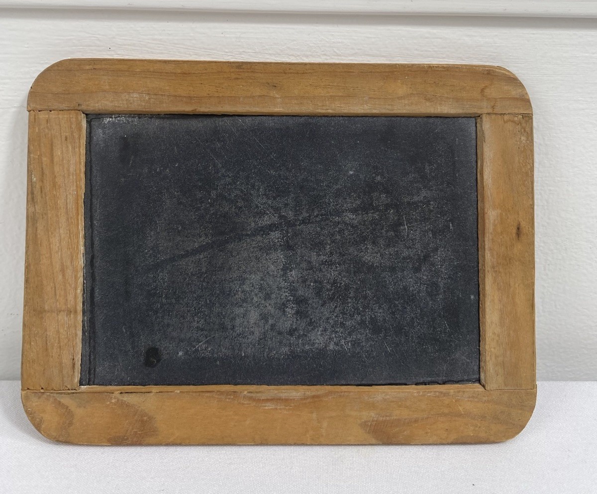 Vtg Antique Slate Black Small School House Chalkboard 8x6 Wood Frame Farmhouse