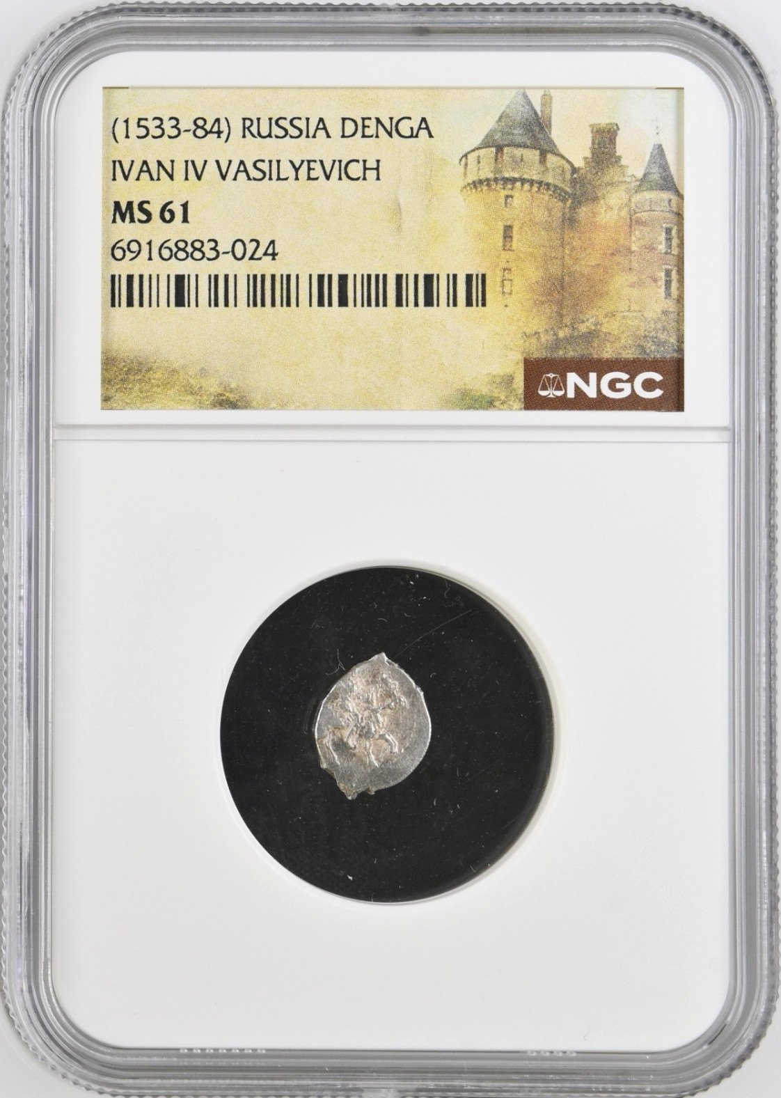 Ivan IV The Terrible Russia NGC MS61 Silver Denga AD 1533-1584 Horse Coin Tyrant