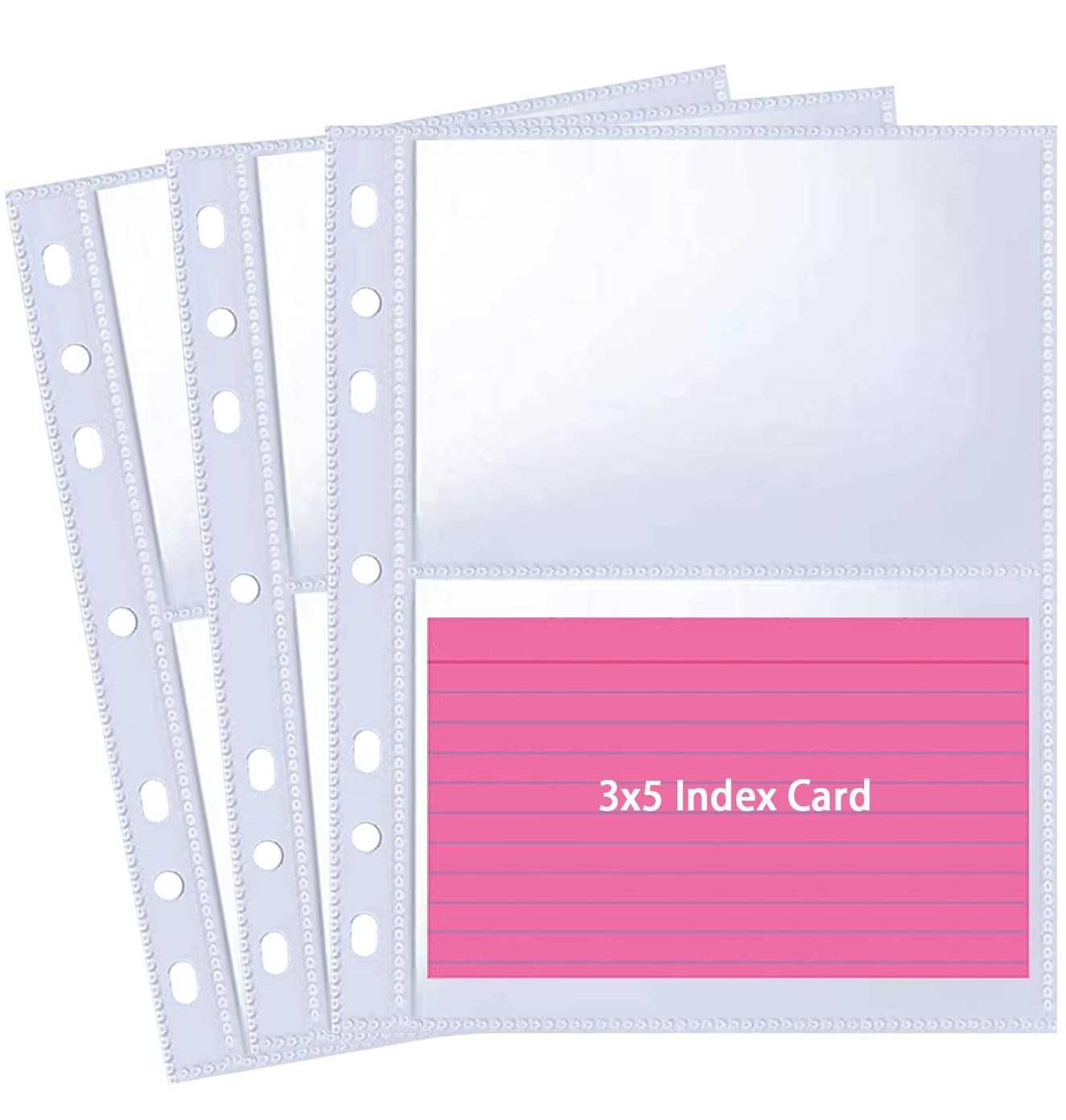 40 Pack 160 Pockets A5 Binder Index Card Sleeve Pages, 3.5*5, 40 