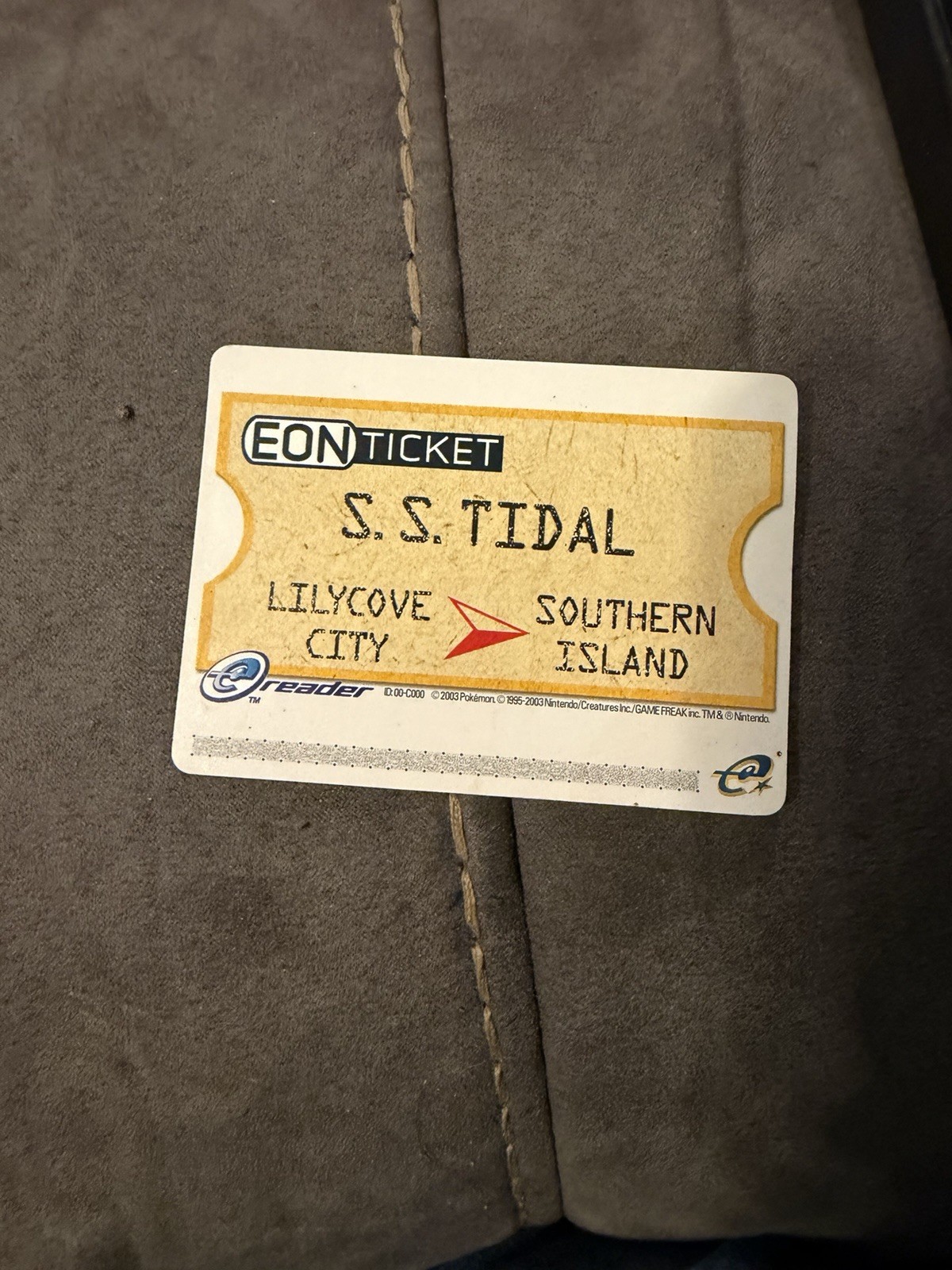 Eon Ticket Pokemon E-Reader Card (For Pokemon Ruby/Sapphire) Gameboy Advance 